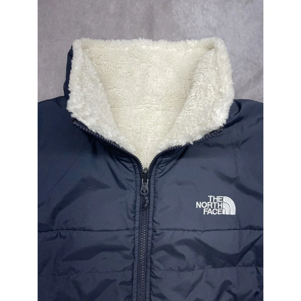 THE NORTH FACE MOSSBUD REVERSIBLE INSULATED JACKET NAVY WHITE WOMEN LARGE NWT